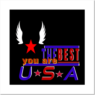 You Are The Best USA White wings design Posters and Art